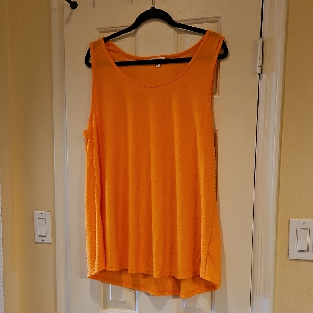 Chic Soul Orange Asymmetrical Sleeveless Tank
